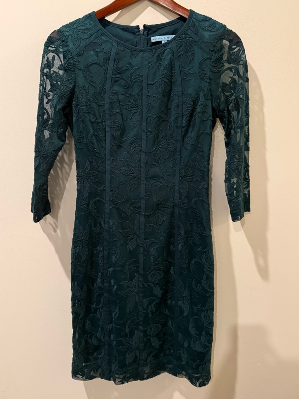 Antonio Melani Forest Green Lace Sheath Dress Size 4